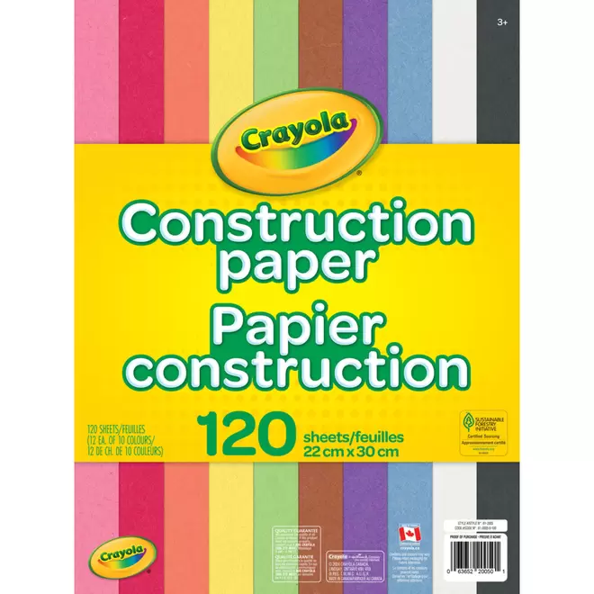 Crayola Construction Paper - 10 Colours - 120 Sheets offers at $4.29 in Staples