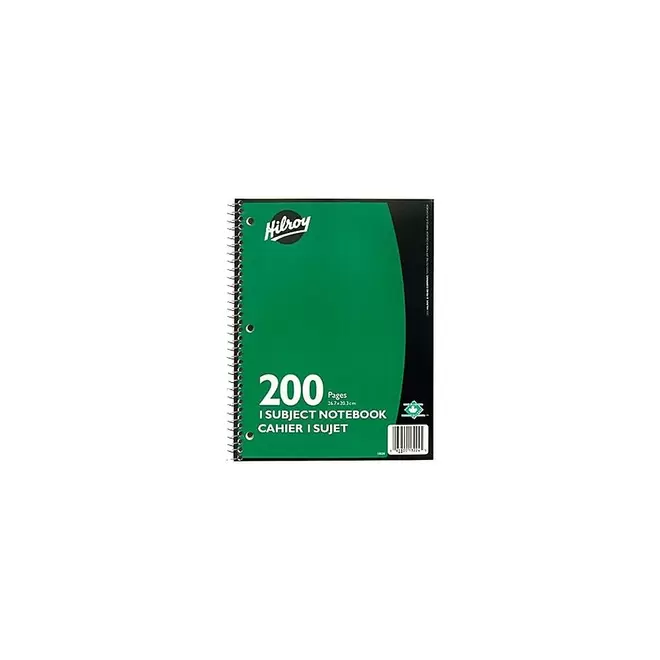 Hilroy 1-Subject Notebook, 10-1/2" x 8", Assorted Colours, 200 Pages offers at $3.59 in Staples