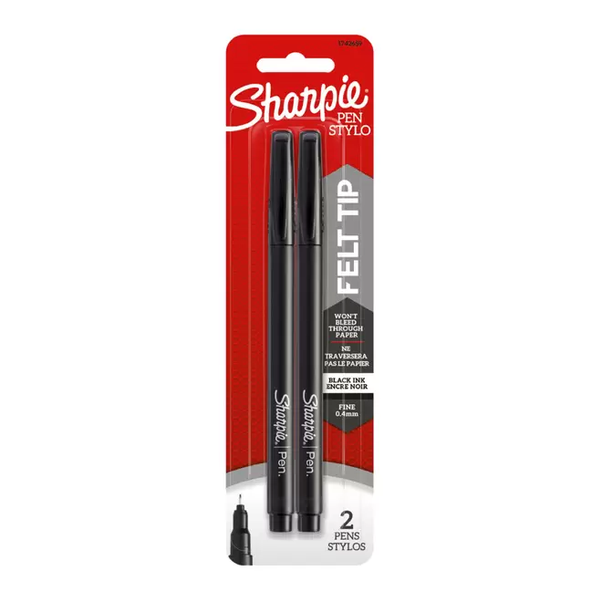 Sharpie Pens - Fine Tip - Black - 2 Pack offers at $4.99 in Staples