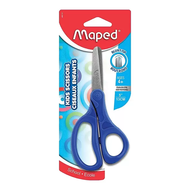 Maped Essentials Kids Scissors, 5 Inch Blades, Blunt, Ambidextrous Handle offers at $0.67 in Staples