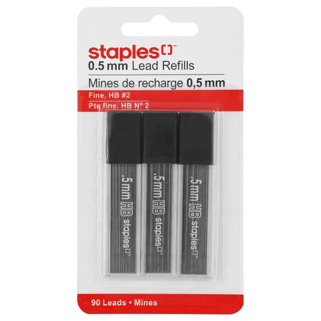 Staples Mechanical Pencil Lead Refills - 0.5mm - HB - 90 Leads offers at $4.79 in Staples