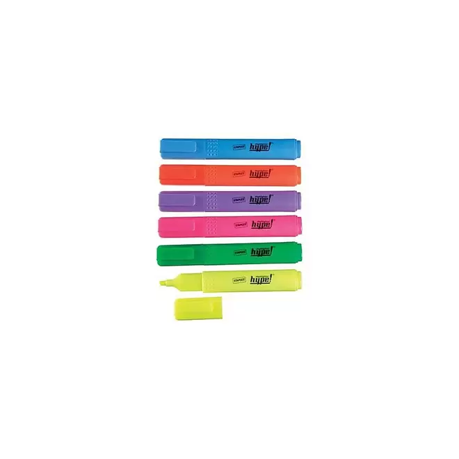 Staples Hype! Chisel Tip Pocket-Style Highlighters - Assorted Colours - 6 Pack offers at $4.59 in Staples