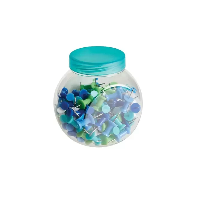 Staples Push Pins - Assorted Colours - Green/Blue/Teal - 125 Pack offers at $4.49 in Staples