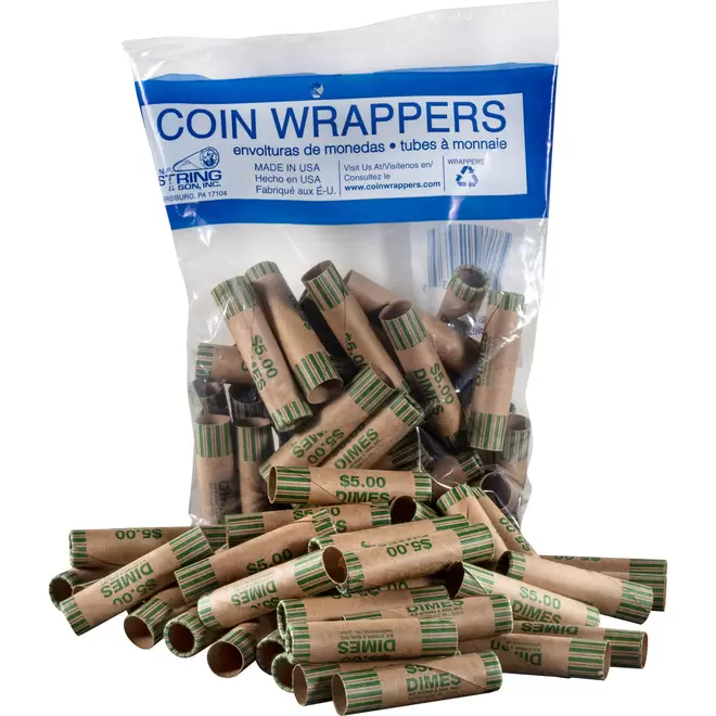 Paper Coin Tube, Dimes, 36 Pack offers at $2.49 in Staples