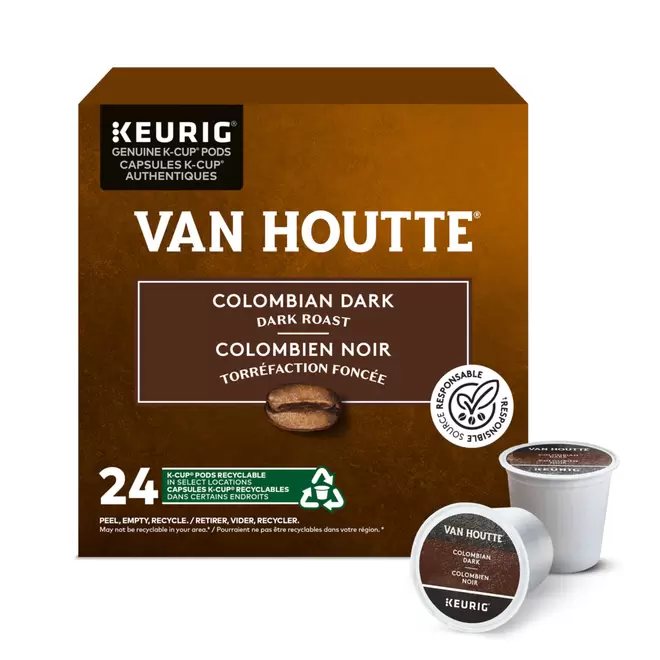 Van Houtte Colombian Dark - Dark Roast - K-Cup Coffee Pods - 24 Pack offers at $22.99 in Staples