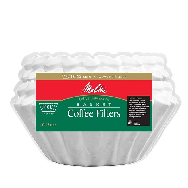 Melitta Coffee Filters, Basket Style, 10-12 cup, 200 Pack offers at $3.12 in Staples