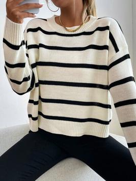Striped Drop Shoulder Sweater offers at $18.74 in SheIn