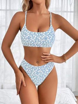 SHEIN Swim Mod Ditsy Floral Print Bikini Swimsuit offers at $10.79 in SheIn