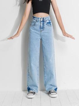 Tween Girl Basic Daily Loose Wide Leg Denim Pants offers at $21.99 in SheIn