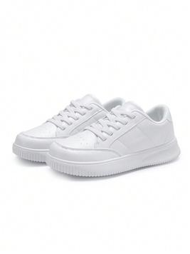 Children's White Sports Shoes, Low-Top Skate Shoes For Boys And Girls offers at $29 in SheIn
