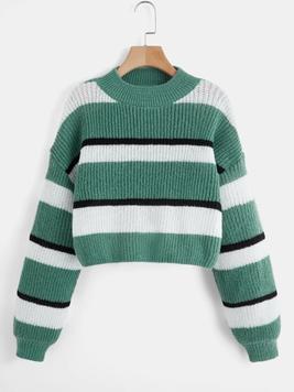 SHEIN Teen Girls Striped Drop Shoulder Sweater offers at $13.12 in SheIn