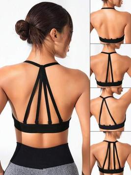 SHEIN Sport Slayoga Women's Seamless Sports Bra With Multiple Thin Straps At Back offers at $8 in SheIn
