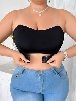 Plus Size Comfortable Front Closure Strapless Bra With No Steel Ring, One Piece offers at $14.99 in SheIn