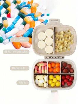 Portable Small Medicine Box With Large Capacity, 8-Grid Moisture-Proof Pill Case, Exquisite Sealed Storage Box, Pocket-Sized Mini Pill Organizer, Suitable For Carrying In Pocket Or Wallet, Drawer P... offers at $4.1 in SheIn