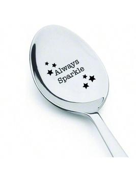 1pc, Funny Tea Lover Teaspoon Gifts - Best Engraved Stainless Steel Tea Spoon For Women Men Best Friends Coworker offers at $2.6 in SheIn