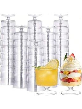 5pcs Small Plastic Wine Glasses, Dessert Cups, Mousse Cups, Clear Plastic Cups Perfect For Desserts, Appetizers, Puddings [Reusable] offers at $4.9 in SheIn