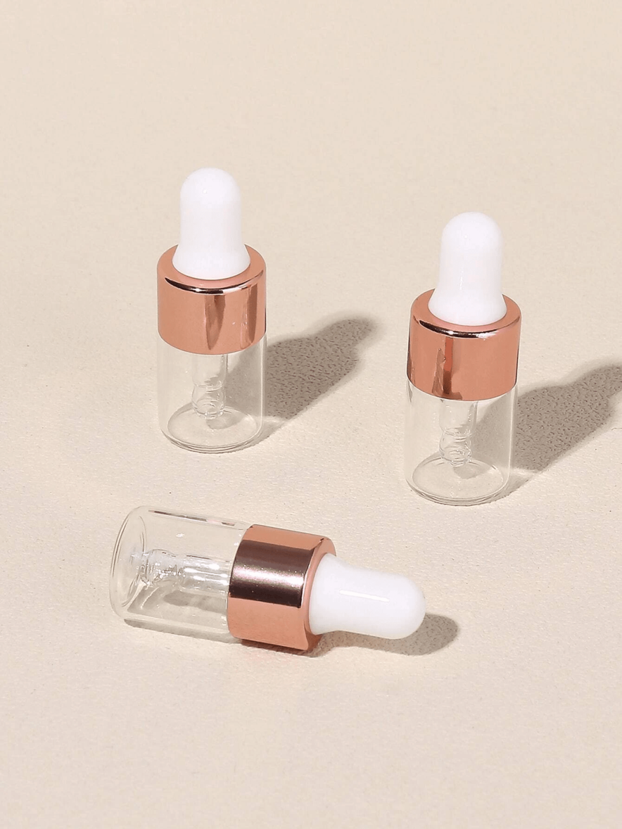 3pcs 2ml Mini Rose Gold Cap Glass Dropper Bottle Set For Essential Oils, Etc., Living Room Home Bedroom Bathroom House Decor, Travel Stuff, Wedding, Party, Birthday, Gifts For Men Mom Dad Friends, ... offers at $2.7 in SheIn