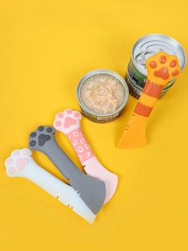 1pc Multifunctional Pet Can Spoon With Cat Paw Design For Feeding, Mixing, And Covering Canned Food, Including Can Opener, Pet Feeding Supplies offers at $5 in SheIn