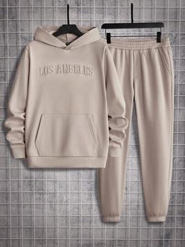 Manfinity Homme Men Letter Embroidery Kangaroo Pocket Hoodie & Sweatpants offers at $29 in SheIn