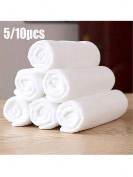 5/10/15pcs Simple White Face Towel, Hotel Lint-Free Towel For Bathroom, Soft Absorbent Face Towel, Bathroom Supplies(9.8in*9.8in) offers at $3.7 in SheIn
