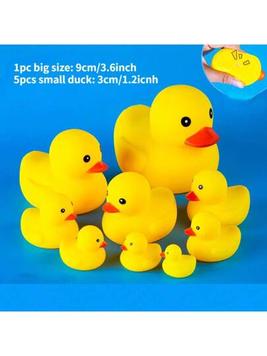 6pcs Cute Yellow Ducks - Perfect For Baby Bathing And Small Gifts (Includes 1 Large And 5 Small Ducks) offers at $4.8 in SheIn