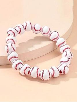 1pc Sporty Minimalist Baseball Beaded Bracelet, Unisex Design, Suitable For Daily Wear And Gift Giving To Family And Friends offers at $2.5 in SheIn
