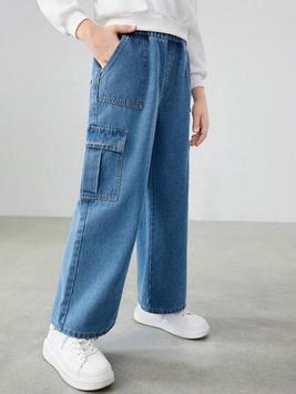 SHEIN Tween Boy Flap Pocket Side Cargo Jeans offers at $23 in SheIn