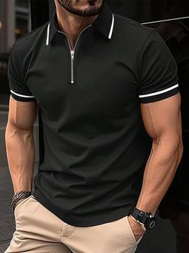 Manfinity Homme Men'S Contrast Trimmed Short Sleeve Polo Shirt offers at $14 in SheIn