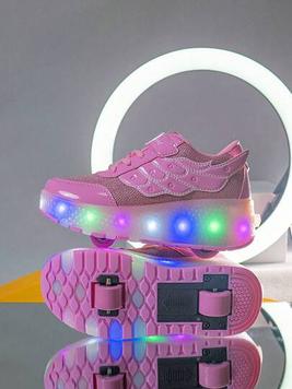 Children's Spring And Autumn Wing Decoration Two Wheeled Led Light, Multiple Modes Adjustable, Rechargeable, Reusable Sneakers offers at $52 in SheIn