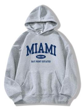 SHEIN EZwear Letter Graphic Kangaroo Pocket Drawstring Thermal Hoodie offers at $18.99 in SheIn