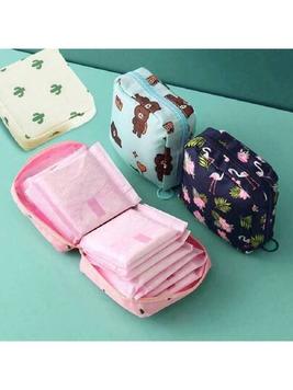 1PC Portable Sanitary Napkin Storage Bag, Zipper Oxford Cloth Menstrual Pad Bag, Stylish And Practical Multi-Function Travel Storage Bag - Perfect For Toiletries, Sanitary Napkins, And Makeup For T... offers at $2.9 in SheIn