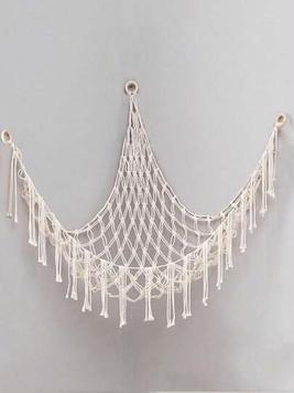 1pc Tassel Decor Woven Storage Net, Boho Braided Design Hanging Storage Net For Home offers at $10.72 in SheIn