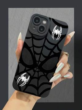 Spider Web Pattern Liquid Silicone Mobile Phone Case Full-Body Protection Shockproof Anti-Fall TPU Soft Rubber Case For IPhone11/12/13/14/15/15pro/15 Plus/15 Promax/7plus/8plus/X/Xs Max/Xr/11pro/12... offers at $3 in SheIn