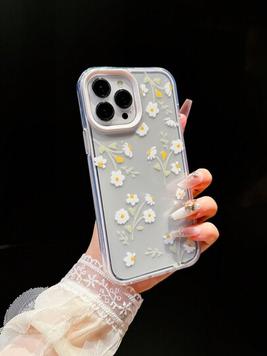 Fashionable Shockproof White Floral IPhone Case – Ideal Gift, Suitable For All IPhone Models offers at $3.2 in SheIn