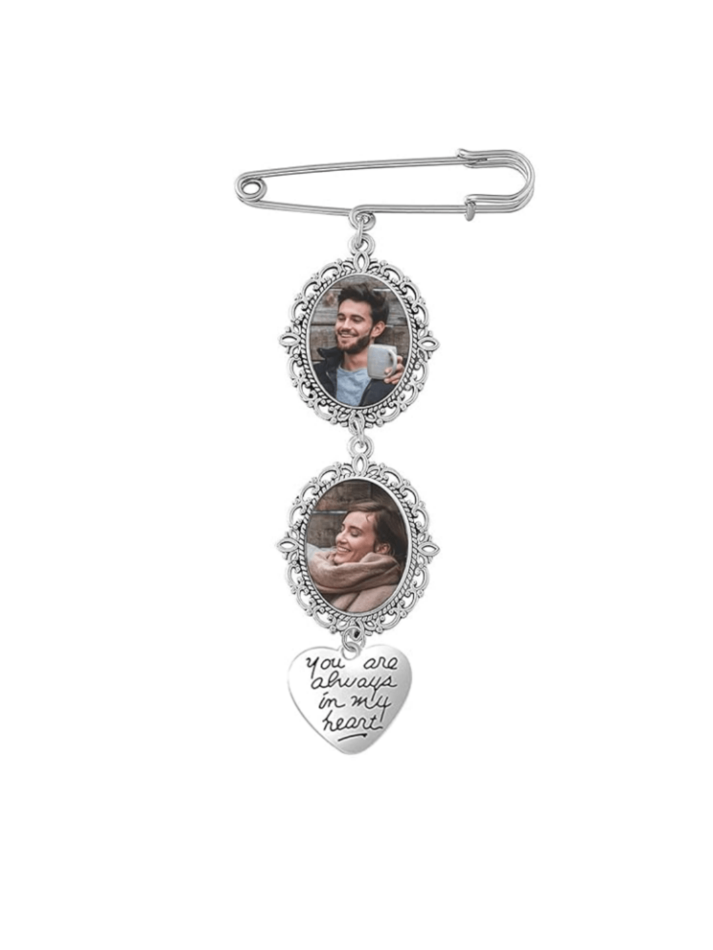 1pc Bridal Bouquet Blanks Photo Pendant Wedding Bouquet Memory Charms Double Oval Glass Cabochons Bezel Trays Picture Frame With Heart Angel Pendant For Wedding Engagement Party offers at $2.7 in SheIn
