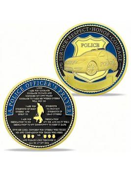 1pc Gold Plated Police Prayer Challenge Coin Gift offers at $4 in SheIn