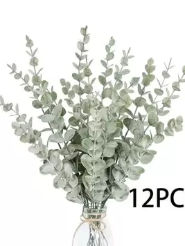 12pcs Artificial Eucalyptus Leaves Greenery Fake Flower Decoration For Photography, Home, Office, Wedding, Centerpiece And Bouquet - Random Color And Style,Fake Plants,Fall Decor,Room,Desk,Garden D... offers at $4.8 in SheIn