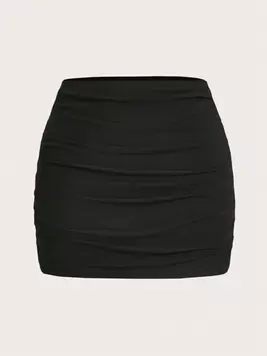 SHEIN EZwear Mesh Double-Layer Perspective Hip-Wrapped Mini Skirt offers at $9.97 in SheIn