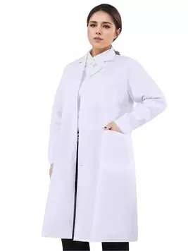 Cimmuovere Plus Size Minimalist Lab Coat With Pocket Design offers at $25.59 in SheIn