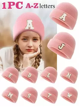 1pc Children's Letter Knitted Hat, Letter Fashion Multi-Color Optional Warm Beanie Hat Suitable For Boys And Girls Daily Outdoor Play. offers at $2.56 in SheIn