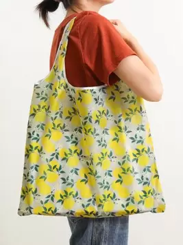 Foldable Shopping Bag With Large Capacity, Reusable Shopping Bag Creative Portable Grocery Bag 190T Polyester Supermarket Shopping Print Bag Multi-Functional Storage Bag offers at $3.2 in SheIn