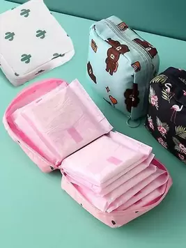 1PC Portable Sanitary Napkin Storage Bag, Zipper Oxford Cloth Menstrual Pad Bag, Stylish And Practical Multi-Function Travel Storage Bag - Perfect For Toiletries, Sanitary Napkins, Lipstick Bag, Ze... offers at $1.87 in SheIn