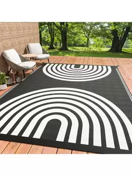 Outdoor Rugs Waterproof, Reversible Mats, Outdoor Area Rug, Plastic Outside Carpet, Eeometric Rv Mat For Patio Camping Rv Picnic Backyard Deck Balcony Porch Beach,Garden Decoration offers at $35.2 in SheIn