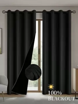 1pc/2pcs Blackout Thermal Curtains With Coating Insulated Lining For Living Room, Bedroom, Kitchen, Bathroom, Home Decor, Room Decor offers at $8.08 in SheIn