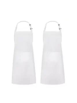 1pc Solid Color Apron With 2 Pockets, Neutral Style Commercial Apron, Suitable For Kitchen Cooking, Restaurant Bbq, Painting And Handicraft, Black/White,Kitchen,Bathroom,Home,Household Suppliers offers at $6 in SheIn