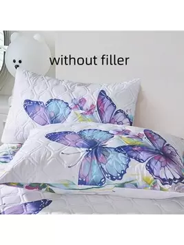 2pcs Quilted Pillow Covers, (Pillows Insert Not Included), Printed Pillow Shams, Suitable For Bedroom, Living Room Thick Pillowcases, Soft And Breathable Fabric offers at $18.1 in SheIn