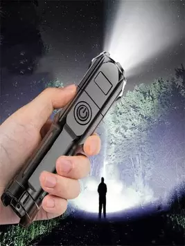 Powerful Led Flashlight Lumen Flashlight Rechargeable USB Waterproof Zoomable Fishing Hunting Led Torch For Travel Halloween Christmas Thanksgiving Gift offers at $3.06 in SheIn