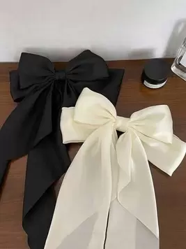 2pcs/1pc Oversized Black & White Satin Bow Hair Clips, Elegant & Retro Hair Accessories, Fashion Hair Clips For Women offers at $2.08 in SheIn