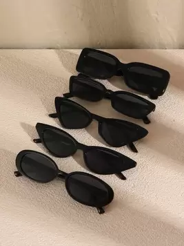 5pcs Cat Eye Hot Girl Style Cool Hip Hop Women Fashion Glasses Combination For Musical Festival Street-Photography Bar Club Accessories Beach Accessories For Women Glasses Shades offers at $1.4 in SheIn