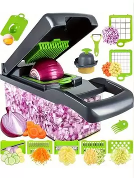 16pcs Multi-Functional Vegetable Chopper Set, Easy Salad Maker, Interchangeable Blades, Kitchen Tool For Holiday Party offers at $1.69 in SheIn